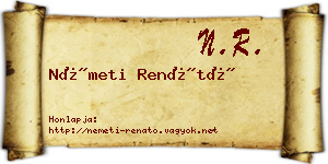 Németi Renátó névjegykártya