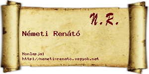Németi Renátó névjegykártya